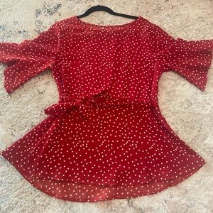 Red Polka Dot Blouse